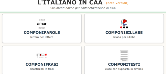 L’Italiano in CAA: risorse online per l’alfabetizzazione con il supporto dei simboli ARASAAC.